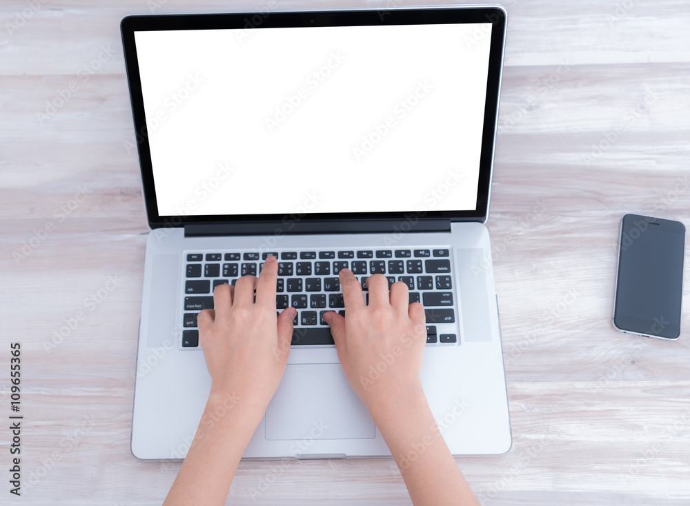 Closeup of business woman hand typing on laptop keyboard Closeup of business woman hand typing on laptop keyboard