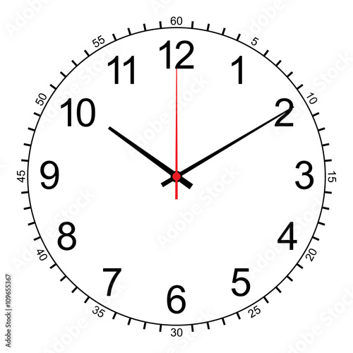image of wall clock isolated on white vector