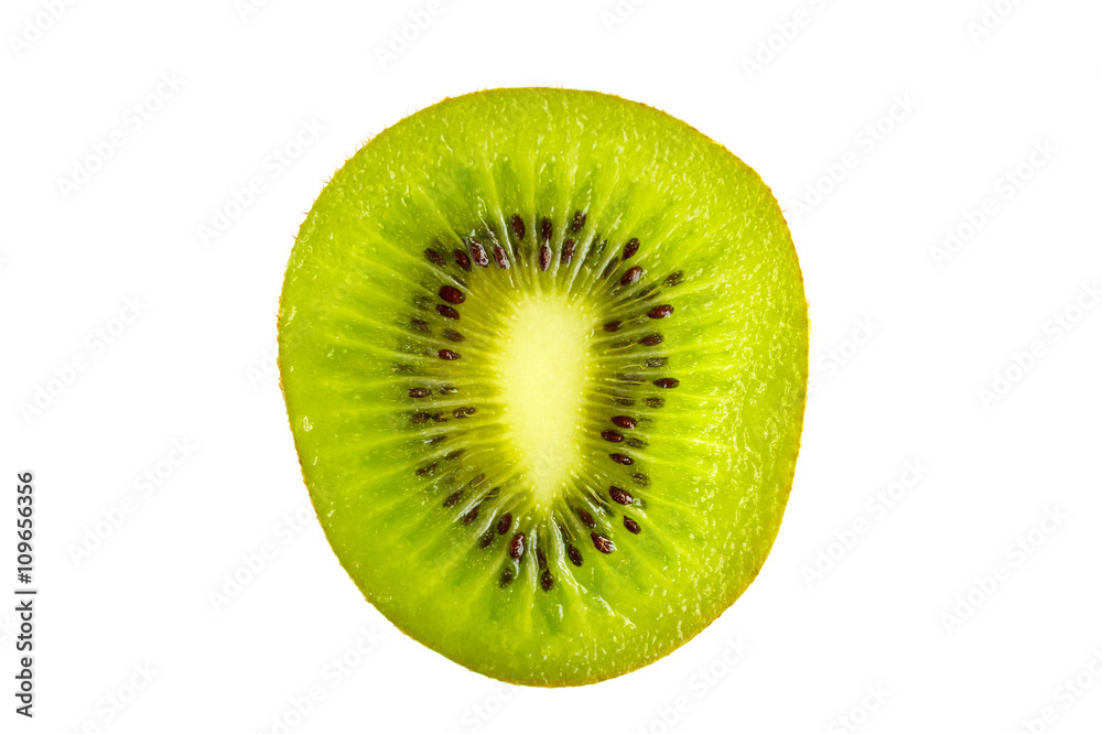Cross section of fresh kiwi fruit isolated on white background Cross section of fresh kiwi fruit isolated on white background