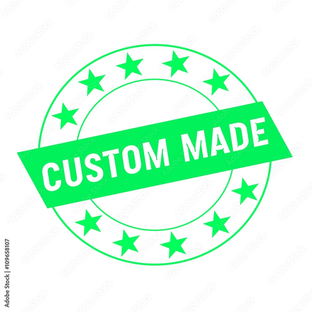 custom made white wording on green Rectangle and Circle green stars custom made white wording on green Rectangle and Circle green stars