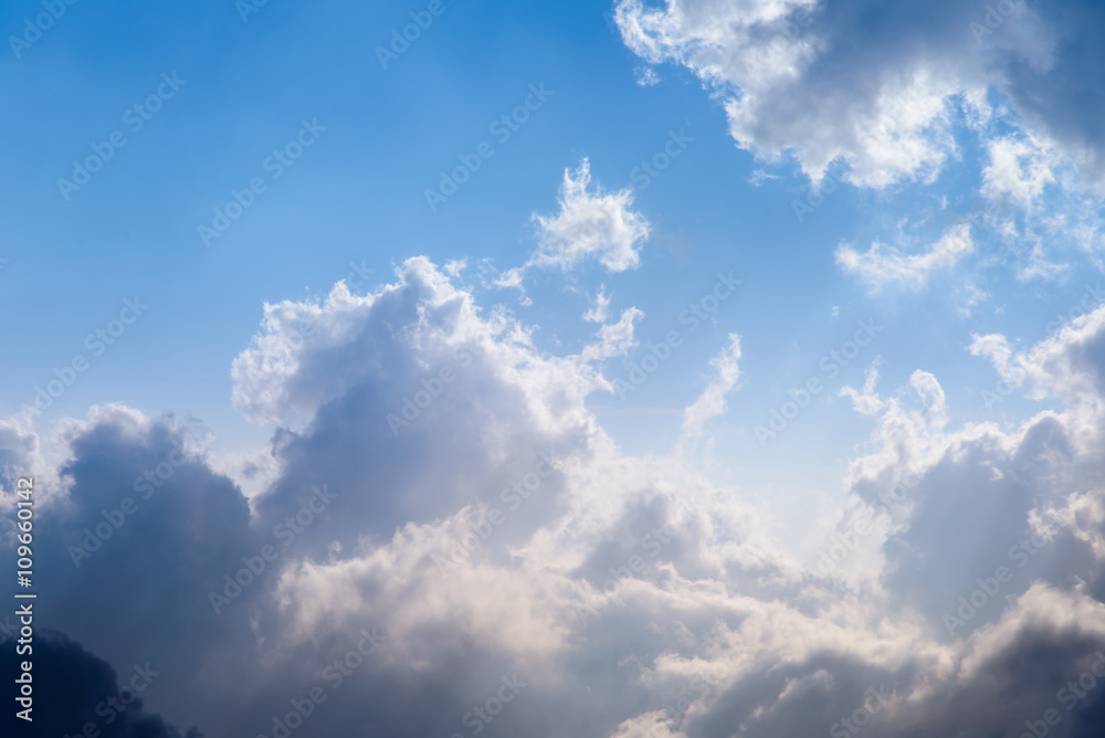 View of Clouds and sky from airplane window View of Clouds and sky from airplane window