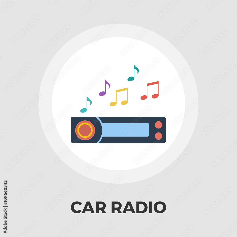 Car radio flat icon.