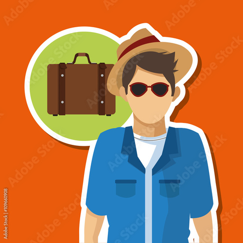 travel design, vacations and tourism concept, vector illustration