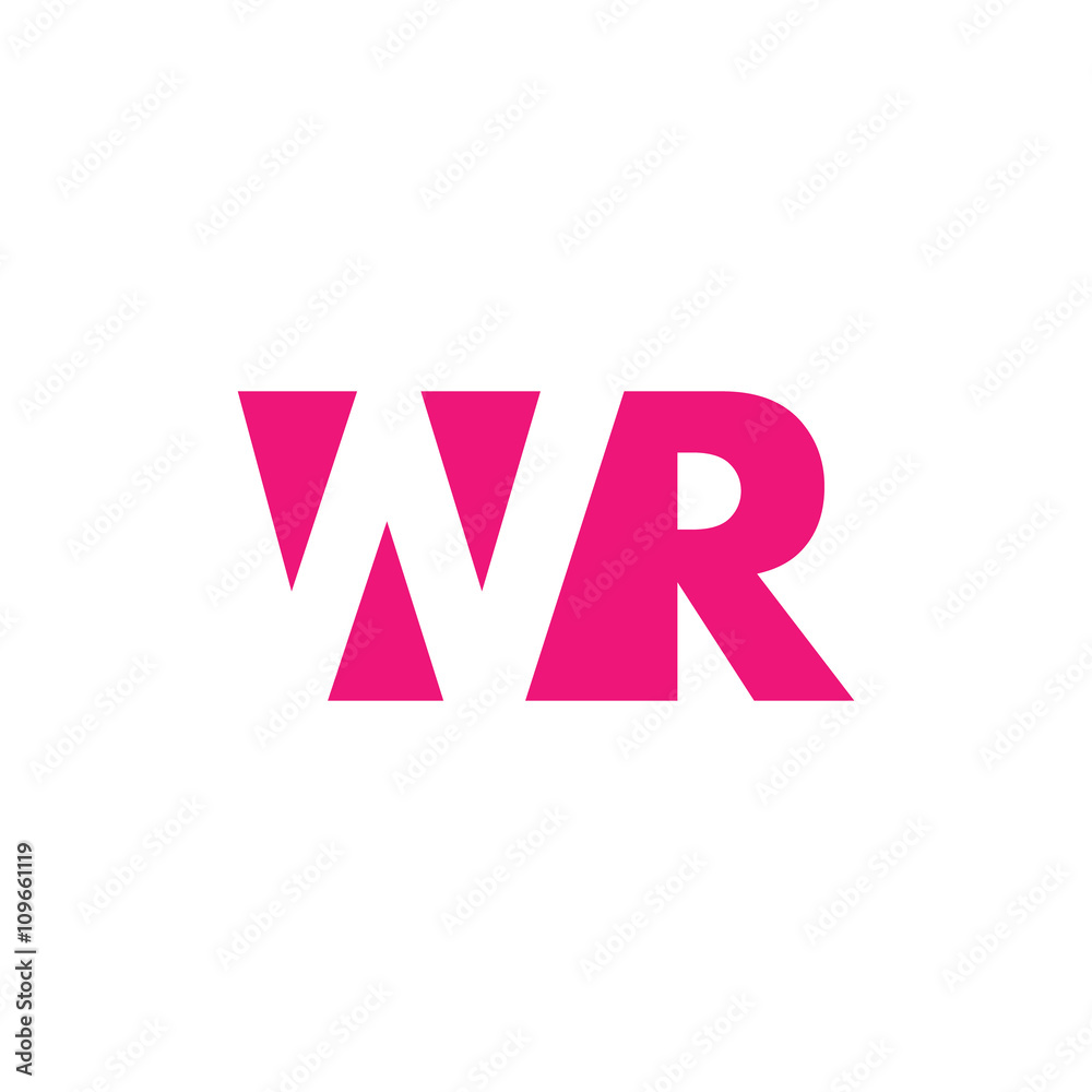 WR Logo. Vector Graphic Branding Letter Element. White Background WR Logo. Vector Graphic Branding Letter Element. White Background