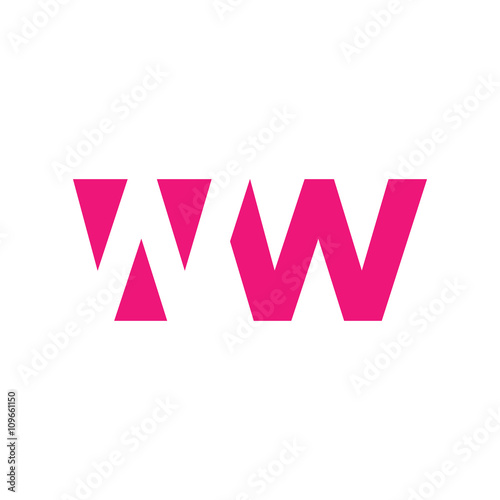 WW Logo. Vector Graphic Branding Letter Element. White Background
