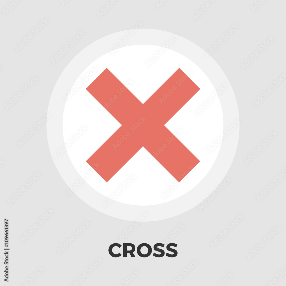 Obraz premium Cross flat icon