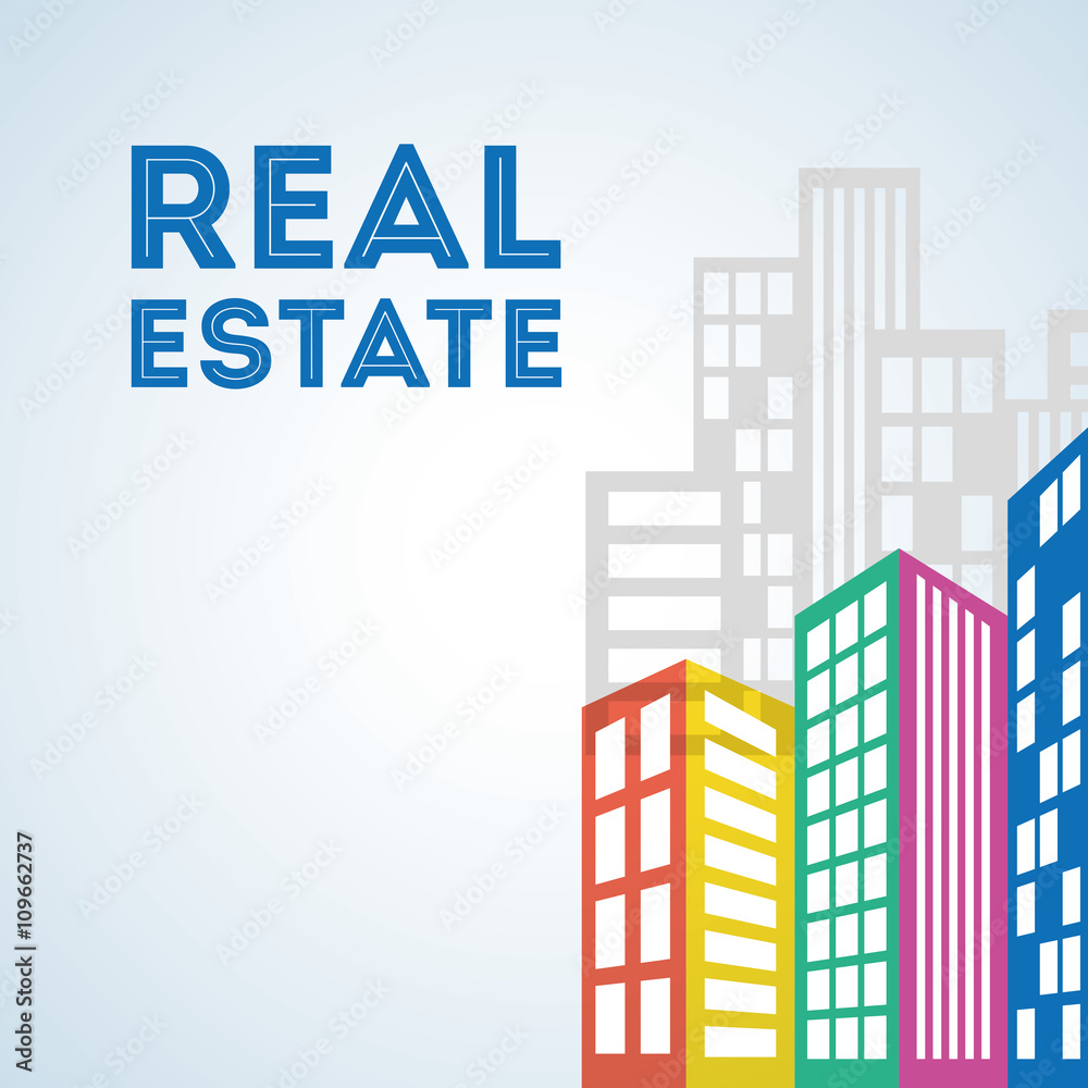 Real estate design, building and city concept, editable vector