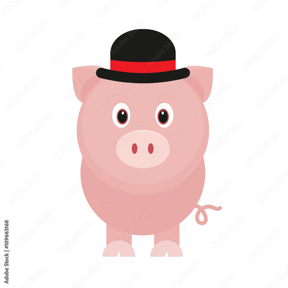 cartoon pig with hat cartoon pig with hat