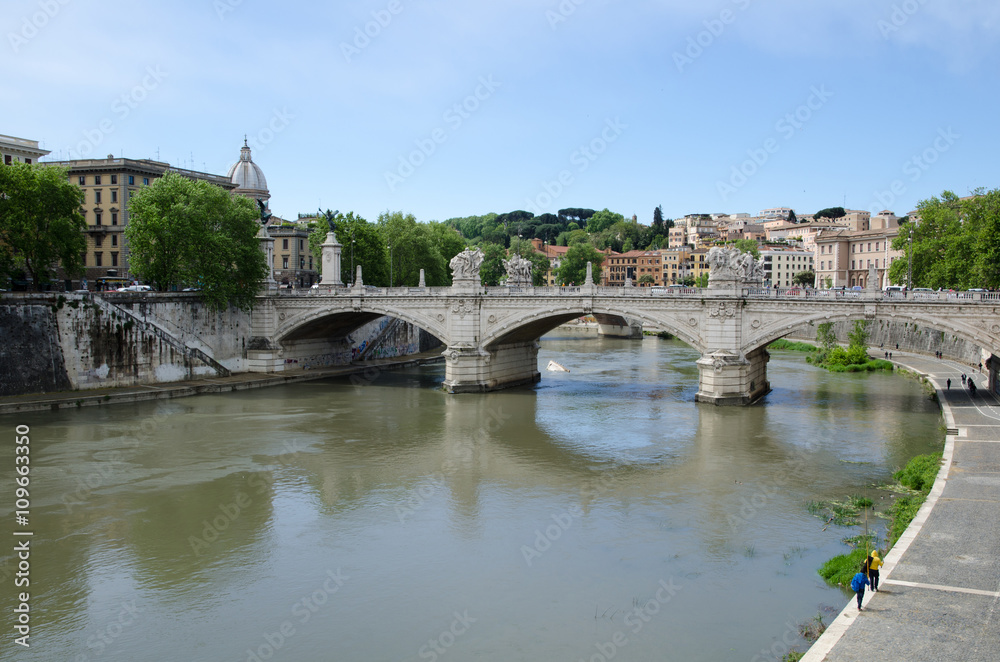 Old bridge in Rome, Italy