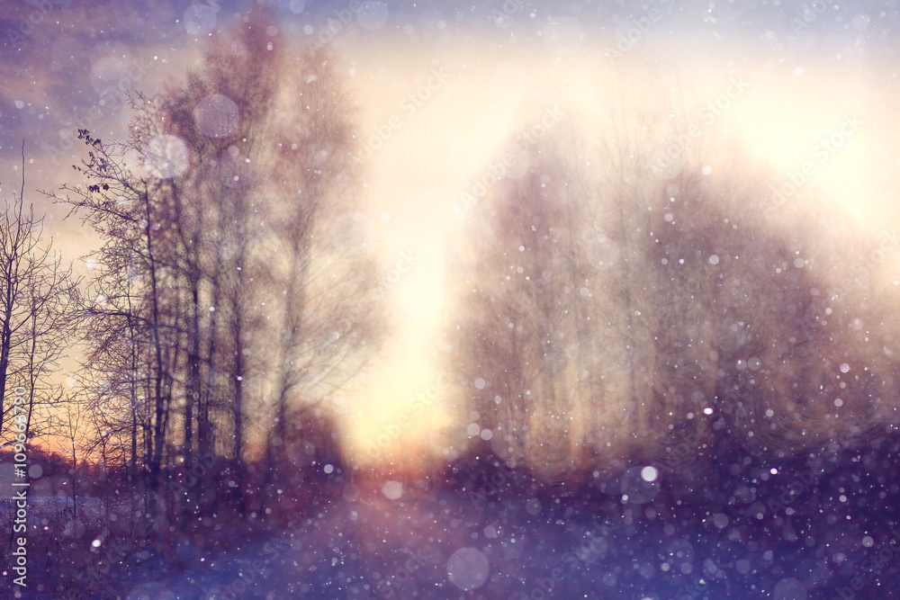 winter background blur forest snowflakes bokeh winter background blur forest snowflakes bokeh