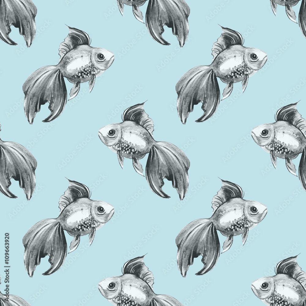 Fototapeta premium Fish. Seamless pattern 2