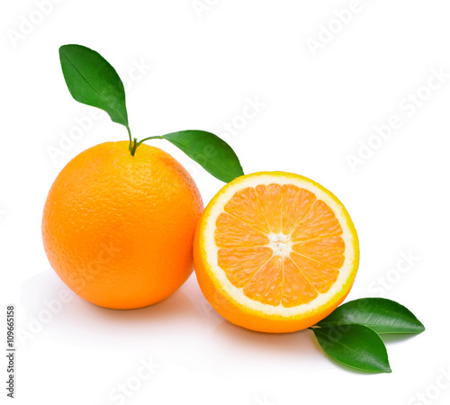 fresh orange isolated on white background