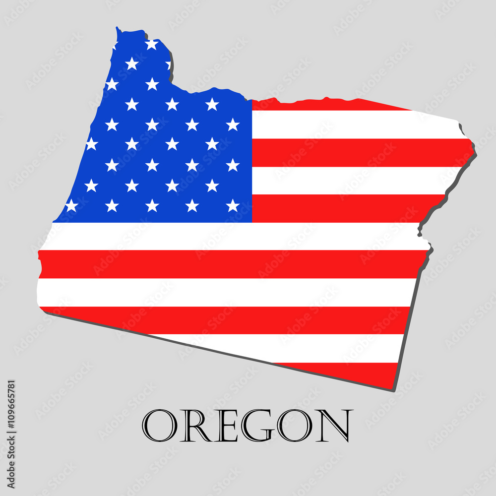 Map State of Oregon in American Flag - vector illustration. Map State of Oregon in American Flag - vector illustration.