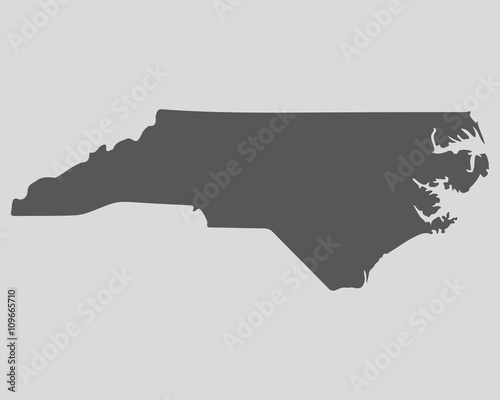 Naklejka Czarny mapa stanu Karolina Północna - ilustracji wektorowych.