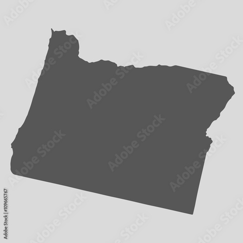 Black map state Oregon - vector illustration.