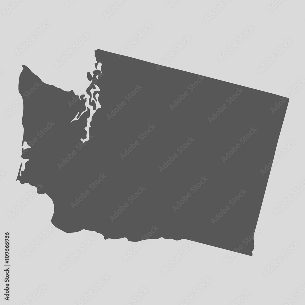 Black map state Washington - vector illustration.