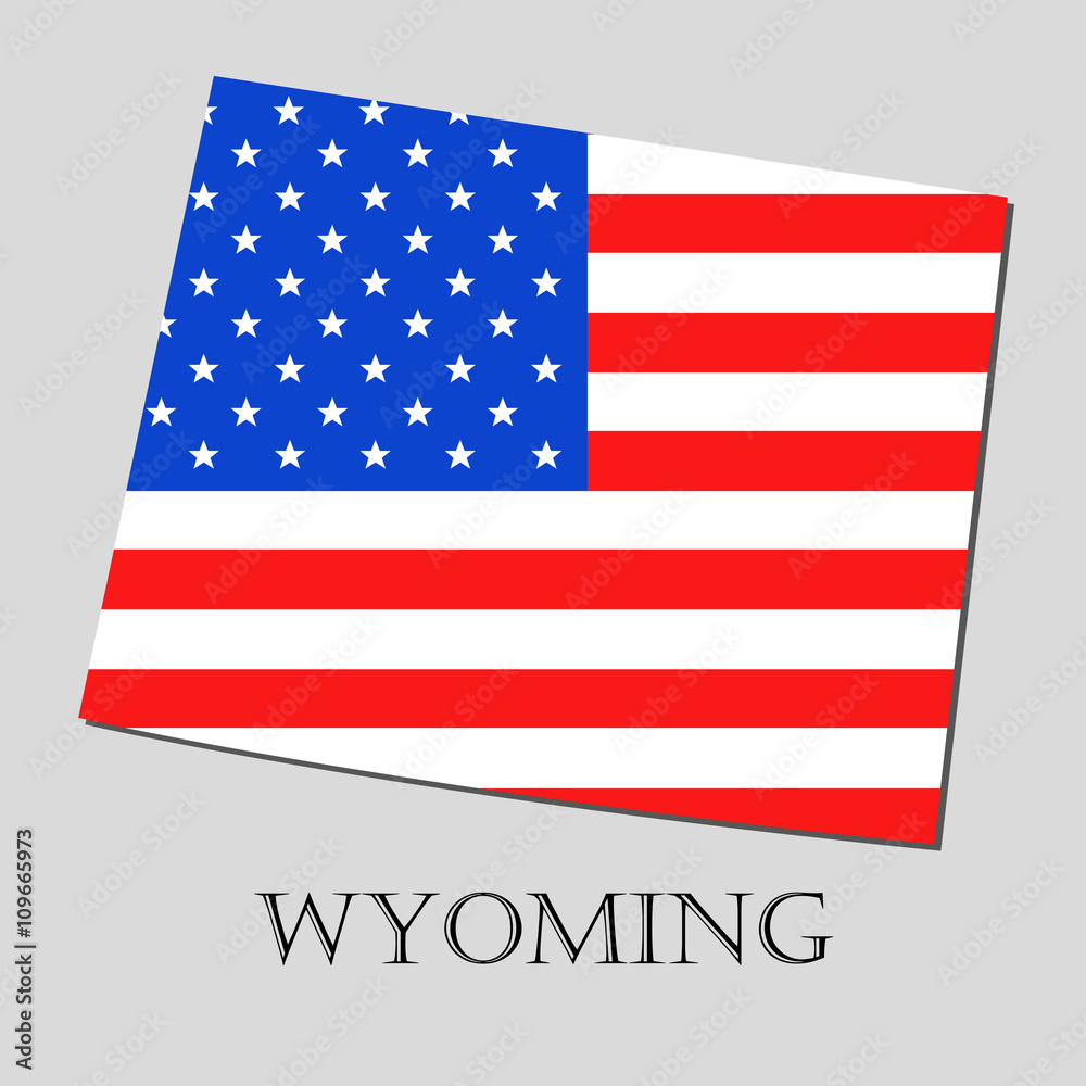 Map State of Wyoming in American Flag - vector illustration. Map State of Wyoming in American Flag - vector illustration.
