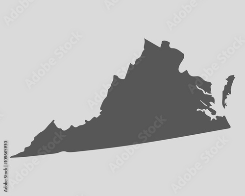 Black map state Virginia - vector illustration.
