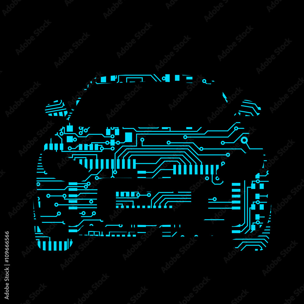 car in circuit board style Vector Illustration