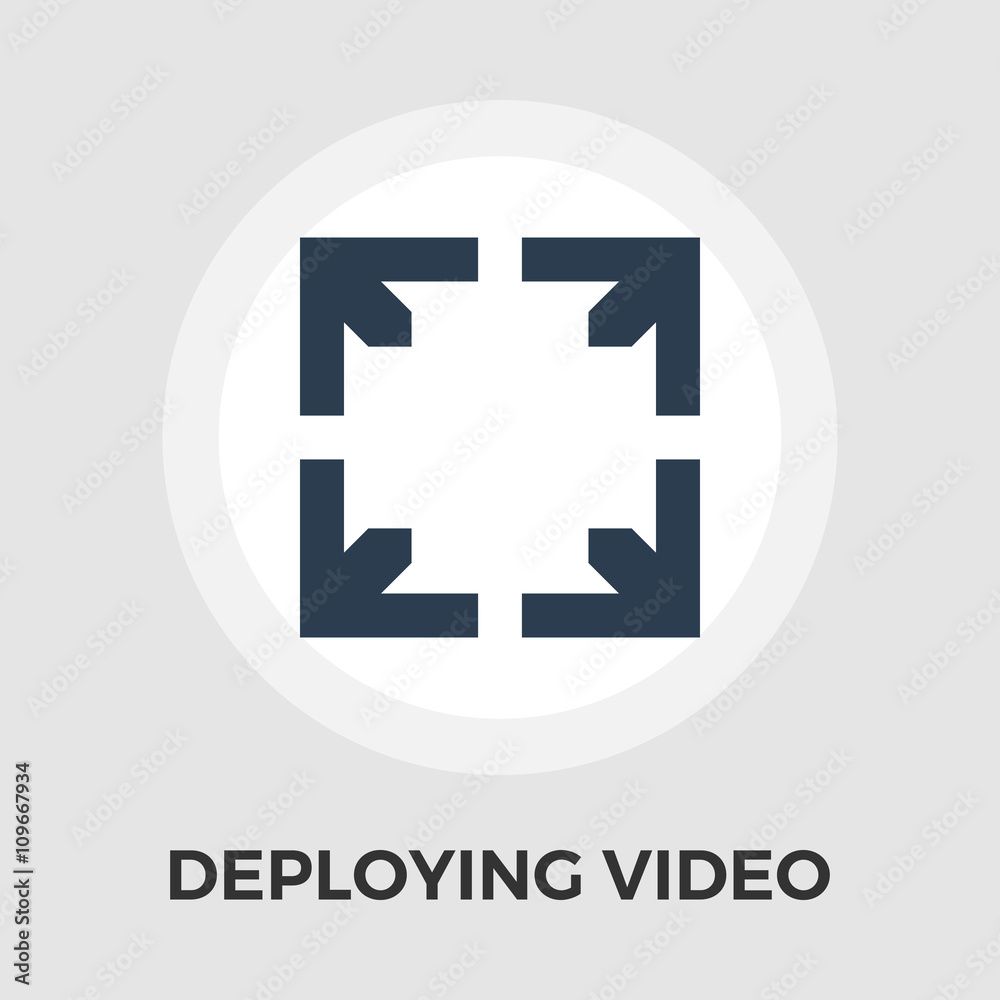 Obraz premium Deploying video vector flat icon