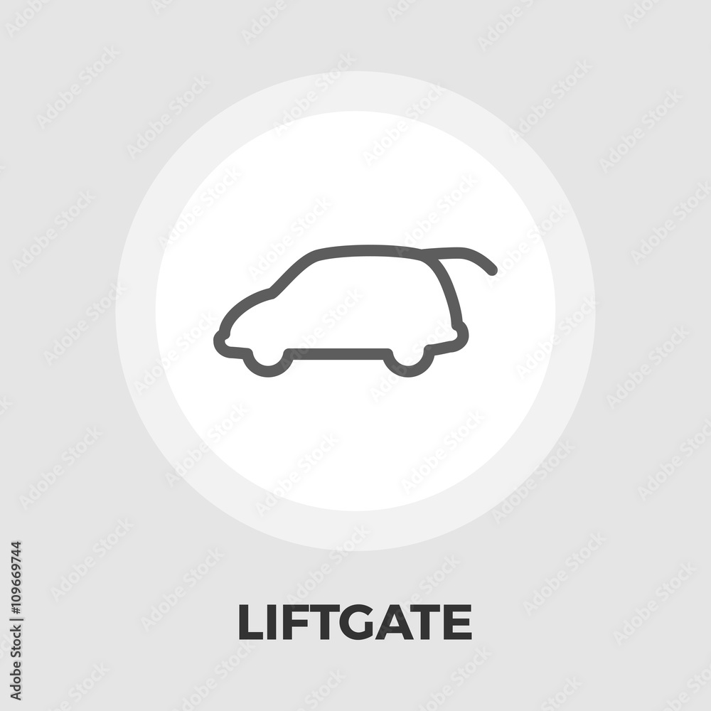 Liftgate car flat icon