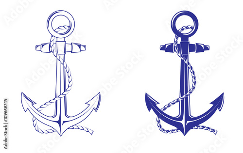 Anchors isolated on white background.