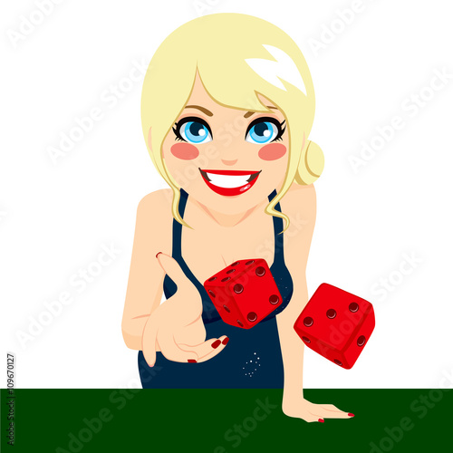 Woman Throwing Dice