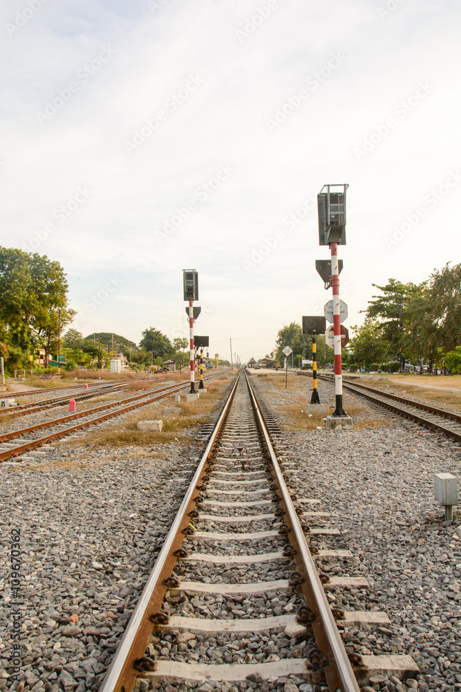 Fototapeta premium Railway in Thailand. It is classical railway...