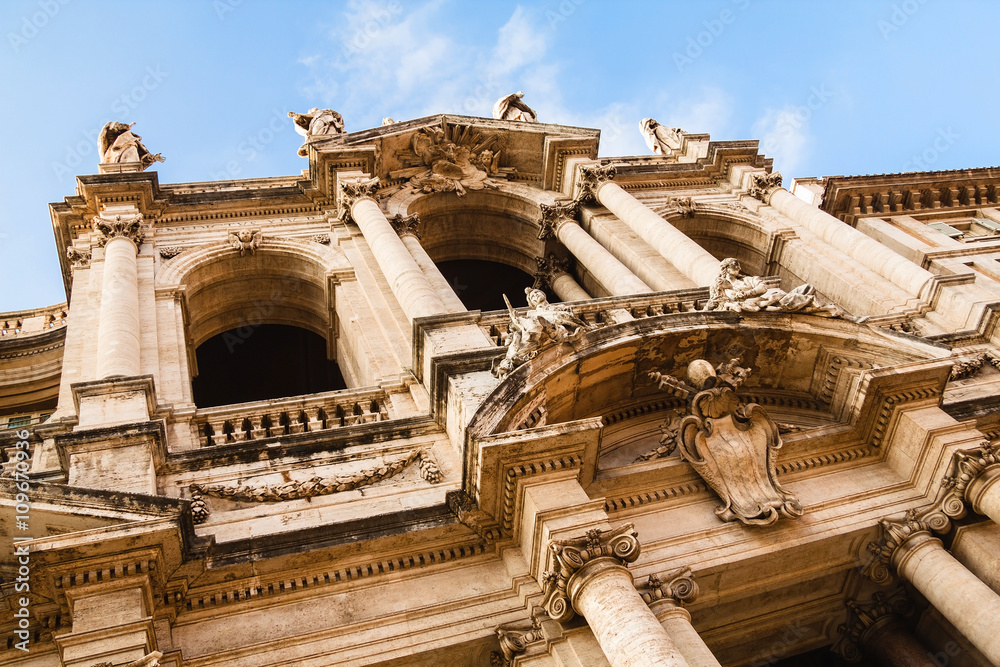 Close up view of the Basilica di Santa Maria Maggiore, Rome, Ita