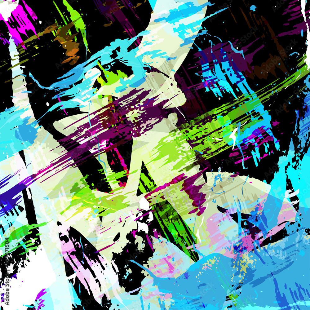 Fototapeta premium beautiful colored lines Graffiti on a black background vector illustration