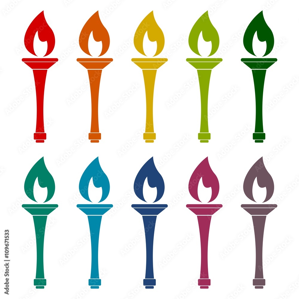 Torch icons set Torch icons set