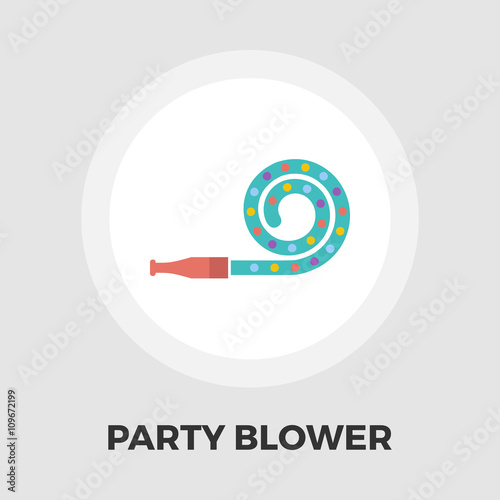 Party blower icon flat