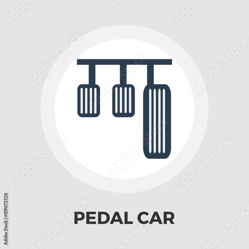 Pedal car icon flat