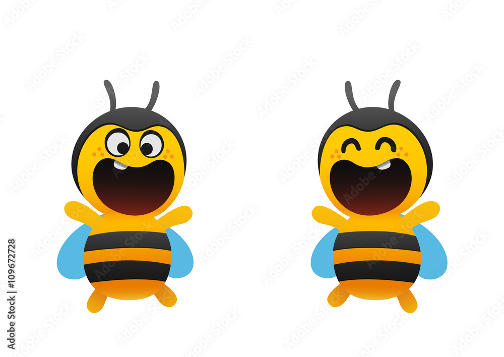 funny bee smiles broadly two types