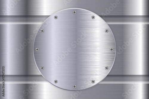 Metal background with round plate