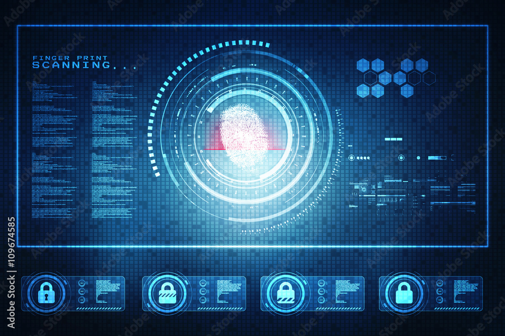 Fingerprint Scanning Technology Concept 2d Illustration Fingerprint Scanning Technology Concept 2d Illustration