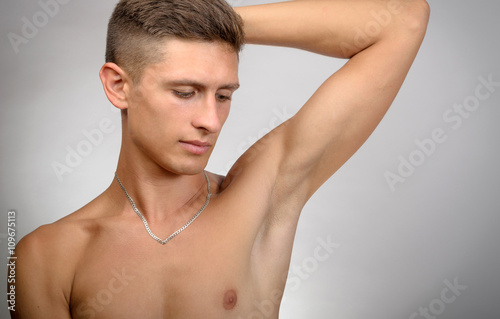 Photo of handsome naked man