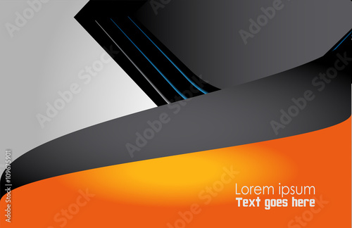 Orange, black vector Template Abstract background with curves lines and shadow. For flyer, brochure, booklet and websites design 
