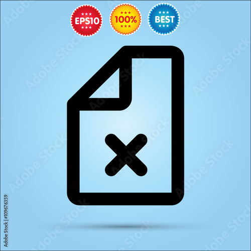 document with Cancel icon