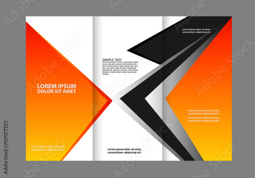 Tri-fold Brochure Beauty Salon and Catalog Vector Design Template
