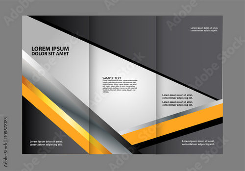 Tri fold brochure template design vector illustration
