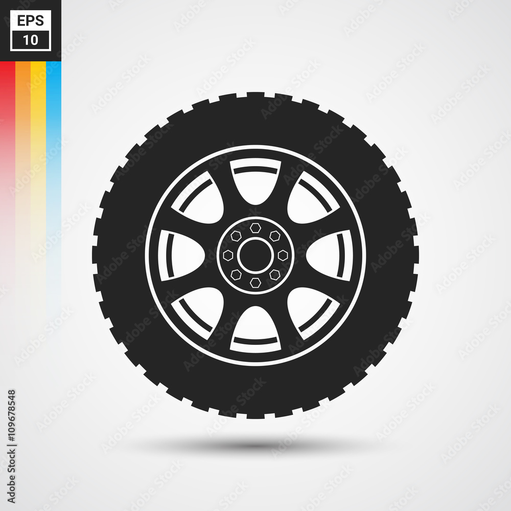 Fototapeta premium Car wheel icon - Vector