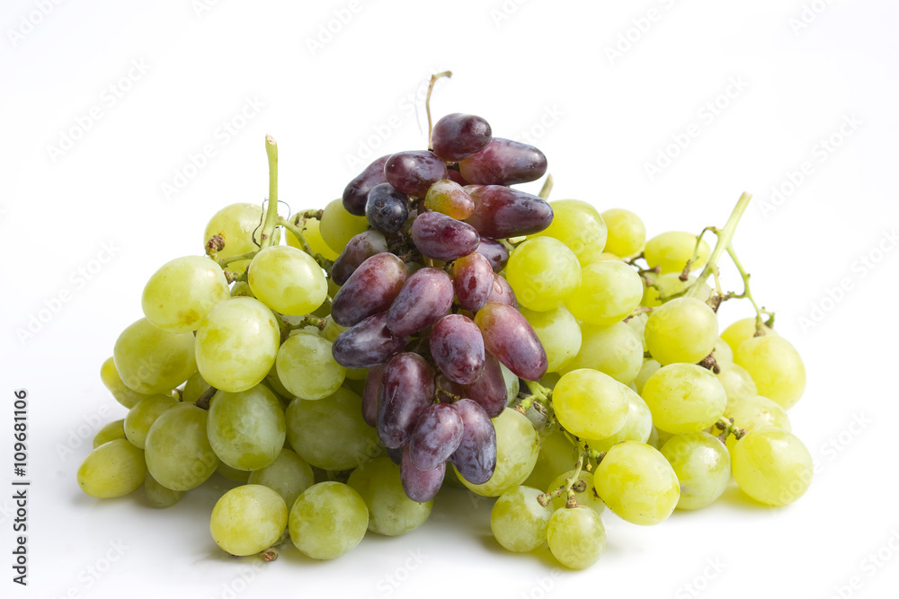 Red and green grape isolated on white background Red and green grape isolated on white background