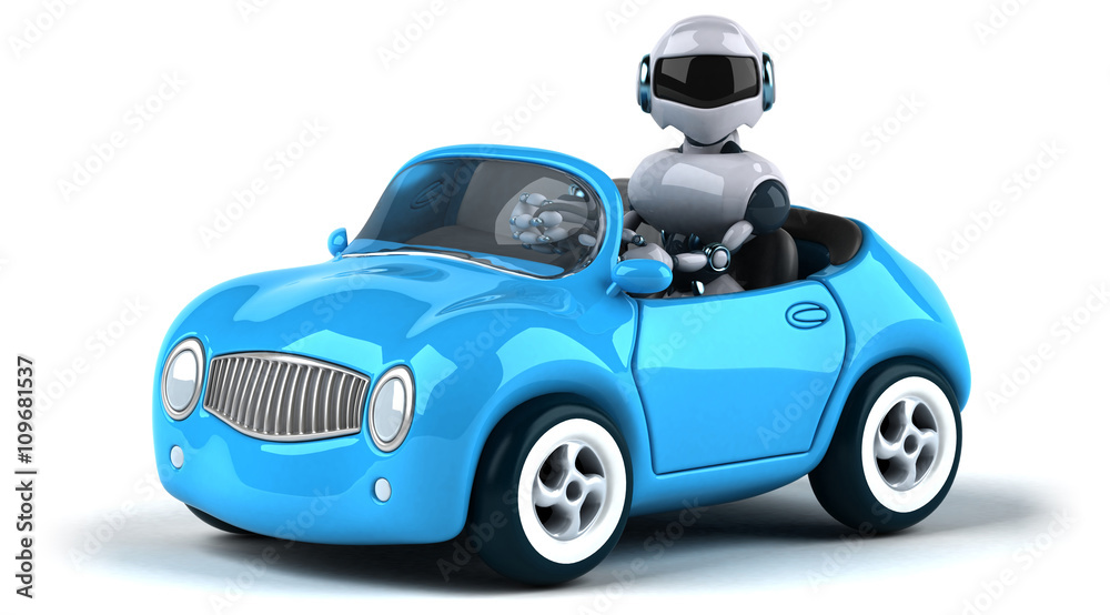 Robot and car Robot and car