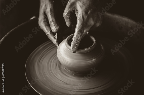 earthen jar in the garden