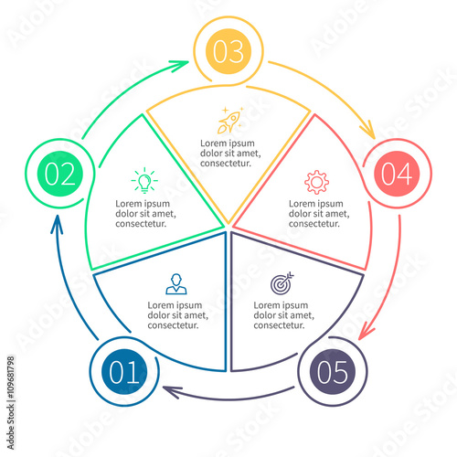 Outline infographic pie chart