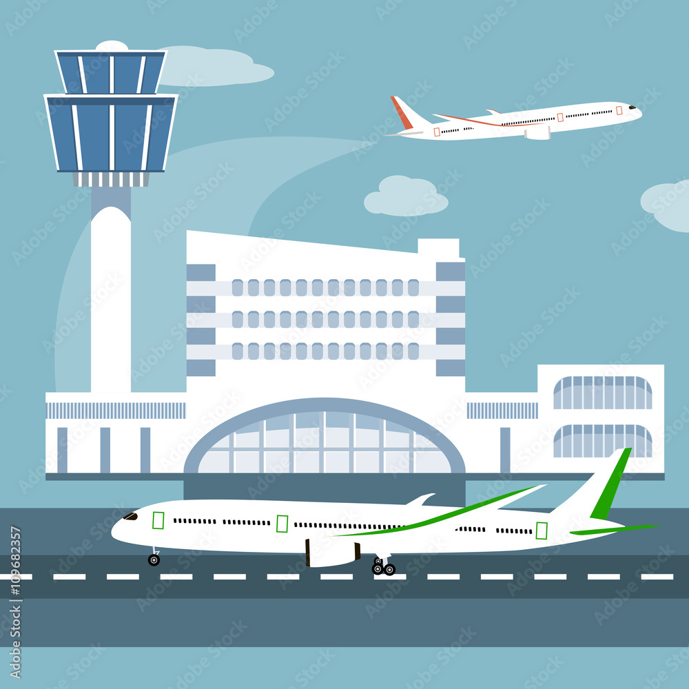 The Illustration of Airport Terminal