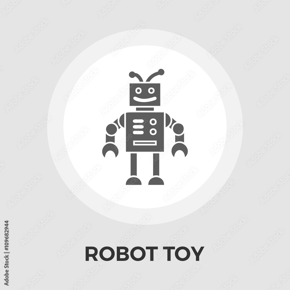Robot toy vector flat icon