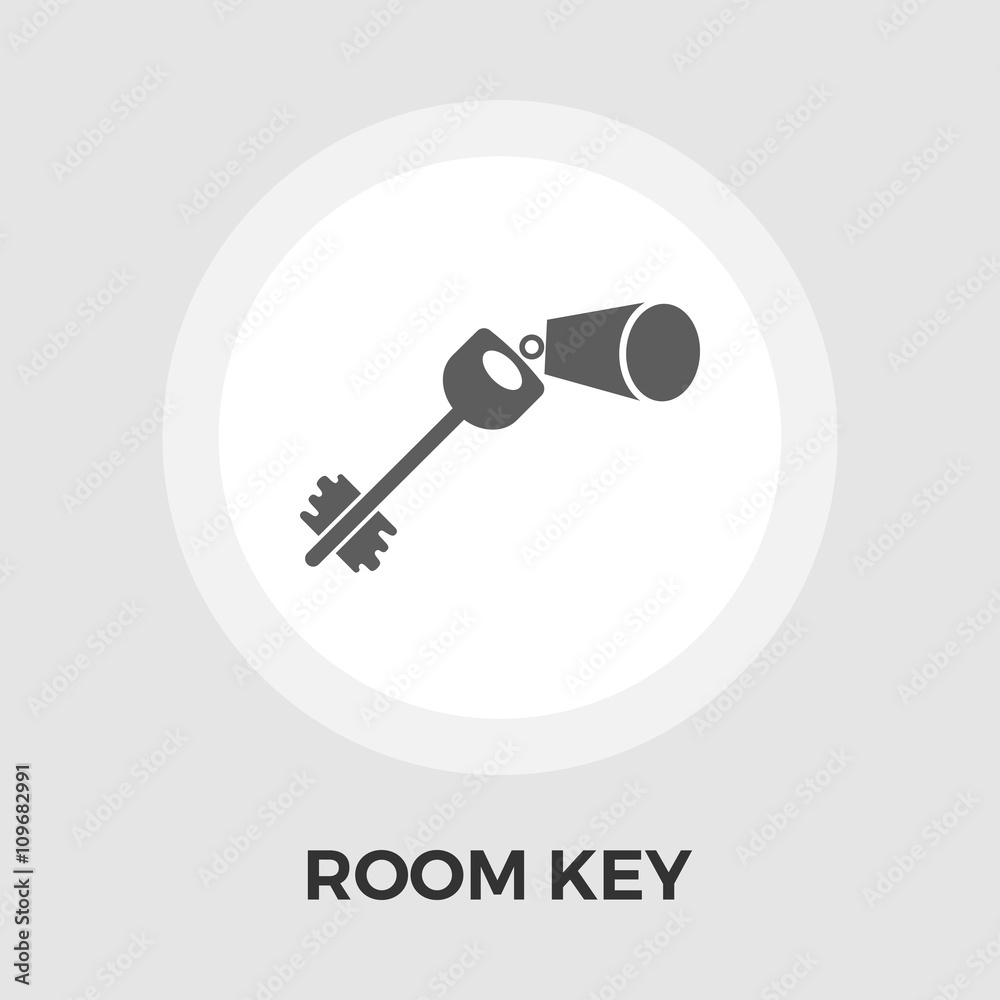 Room Key Line Icon Room Key Line Icon