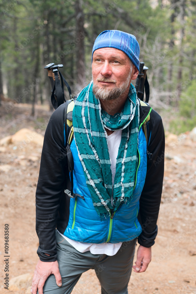 Portrait of bearded hiker Portrait of bearded hiker